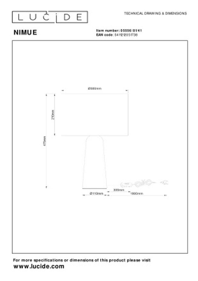 Lucide NIMUE - Stolná lampa - Ø 30 cm - 1xE27 - Taupe